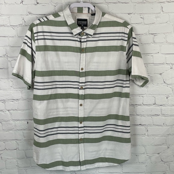 Premium Xpression Other - PX Premium Xpression Cotton Short Sleeve Button Up Striped Shirt Men’s Size XL
